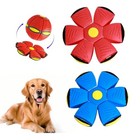 2 Pack Flying Saucer Ball For Dogs  Pet Flying Discs Toys  Red   Blue
