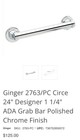 Ginger Circe 24  Brass Grab Bar Polished Chrome Ada Bathroom 2763-26