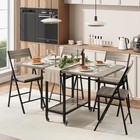 Folding Dining Table Set For 4 Drop Leaf Table With 4 Foldable Chairs