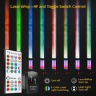 Pair 1ft Laser-multicolor Fat Led Whip Light Rgb Chasing Antenas App Control Utv
