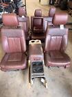2011-2016 F350 F250 King Ranch Brown Leather Complete Set Drv pass rear console