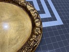 Vtg Gold Gilded Large Oval Florentine Serving Tray 19 X 14  Made In Italy Gilt