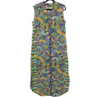 Vintage 1970s X-large Maxi Dress Handmade Psychedelic Paisleys Plisse Seersucker