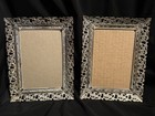 Vtg Metal Whitewashed Metal Filigree Picture Frames Lot Of 4 No Glass