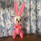 Vintage 1960s 70s Inflatable Easter Bunny Set Pink 30      Yellow 21    Rabbits