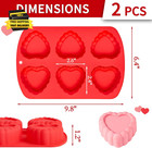 2 Pack Valentine s Day Heart Shaped Cake Molds  6-cavity Nonstick Muffin Pans He