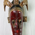African Guro Crocodile Mask Tribal Art Wood Carving Ivory Coast  damaged Tooth 