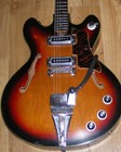 Teisco 1424 1960 s Mij Semi-hollow Electric Guitar Sunburst W  Tremolo     Japan