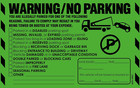100  Parking Violation Stickers - Hard To Remove - Green Multi-reason - No Parki