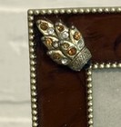 Vintage Ashleigh Manor Brown Enamel Picture Photo Frame 5x7 Jeweled Accents