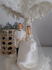 1950 s Vintage Wedding Cake Topper  Bride   Groom   1959 Coast Novelty Mfg