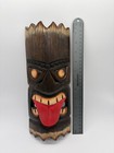Tribal Tiki 12  Carved Wood Mask Wall Hanging Hawaiian Bar Lounge Tongue