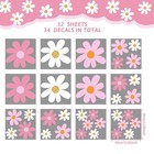 12 Sheet Removable Daisy Wall Stickers Cute Bedroom Floral Decals Decor