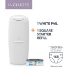Diaper Genie Compact - Pail   165ct Refill  White   