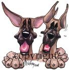 Great Dane Dog Buddies Pair Cartoon Artist Canvas Market Grocery Tote Bag