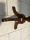 Antique Vintage Pedestal Mahogeny Wood Accent Table Brown  30x 16