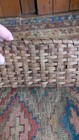 Antique Early Primitive Wood Handmade Oblong Splint Basket 15 5  Patina