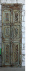 Vintage Carved Door Wooden Green Hues Rustic Indo Spanish Pantry Barn Door 80x26