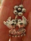 New Twin Love Bird   Flower Earrings Sterling Silver Frida Kahlo Taxco Mexico