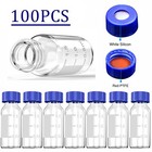 100pcs 2ml 9-425 Hplc Autosampler Vials Glass Bottles And 9mm Screw Caps   Septa