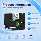 5pk Compatible With Brother P-touch Tz211 Tze211 Black On White Label Tape 6mm