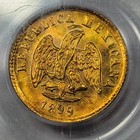 1899 Cn Q Mexico Gold 1 Peso Pcgs Ms64 Brilliant Gem Luster Original  m47