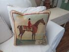Equestrian Wcoat Of Arms Aubusson Style French Petit Point Needlepoint Pillow  2