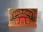 Vtg Pacific Northwest Coast First Nations Haida Canada Hand Painted Cedar Box