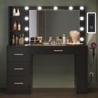 Vanity Desk W  4 Drawers   3 Storage Shelves Makeup Vanity Desk 3 Lighting Modes