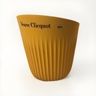 Veuve Clicquot Champagne Ice Bucket Orange Acrylic With Four Flutes Collectable