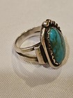 Vintage Native American Signed Arl Sterling Ring Turquoise Size 7