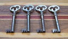  1  Antique Hollow Barrel Iron Skeleton Key   0158 - Old Vintage Keys