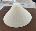 Vintage Frosted Glass Lamp Shade  Linear Art Deco Design