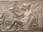 Antique Double Cherub Tin Ceiling Tile Or Metal Plaque 48    X 24   