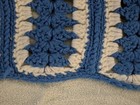 Handmade Blue And White Crocheted Afghan Throw Blanket Approx 54   