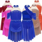Girls Skirted Training Dress Waltz Dancewear Dance Leotard Ballet Costume Show
