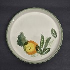 Poole Pottery England Hand Painted Stoneware Scalloped Pie Plate Quiche Dish 