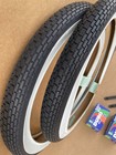 Pair 20 X 2 125 Bike Black white Wall Tires Duro Fat Bmx Cruiser Brick Lowrider