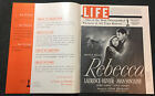 Super Rare  Hitchcock s Rebecca 1941r Original Uncut British Pressbook  Olivier 