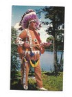 Vintage Native American Chief Postcard Ceremonial Dress Canada Prismflex