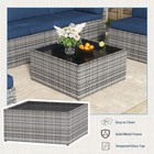 7 Piece Outdoor Furniture Set Patio Sectional Conversation Set With Coffee Table