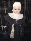    vintage Geppeddo Sister Catherine Porcelain Nun Doll With Rosery Lot