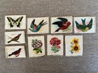 Vintage Tobacco Silks Zira Nebo Cigarette Silks Lot Of 9 Birds Flowers Butterfly
