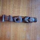 Vintage Maori Carved Wooden Tiki Totem Statue Figure  Rotorua New Zealand  22 Cm