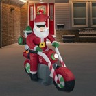 Northlight 6 5  Inflatable Santa Claus Motorcycle Lighted Christmas Yard Decor