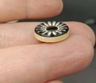 Antique Painted Or Carved White Flower On Black Glass 