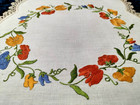 Gorgeous Sweetpea Circle Vintage Hand Embroidered Centrepiece