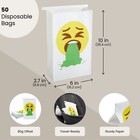 50 Pack Barf Bags White Emesis Hangovers Motion Sickness Vomiting Emoji Bag