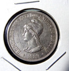 1889 Brazil Silver 500 Reis Km  494 World Brazilian  917 Silver Coin
