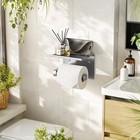 Toilet Paper Holder With Mobile Phone Storage Shelf Holders Wall Two Hooks Us
